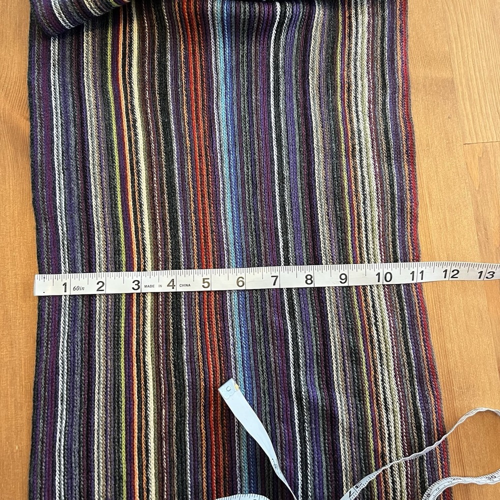 Y2K Style Thin Scarf Knit Fringe Rainbow Colorful Long Tallia - Picture 6 of 6